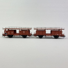 2 wagons porte autos type Laaes, avec voitures, DB, EP IV - MARKLIN 46139 - HO 1/87