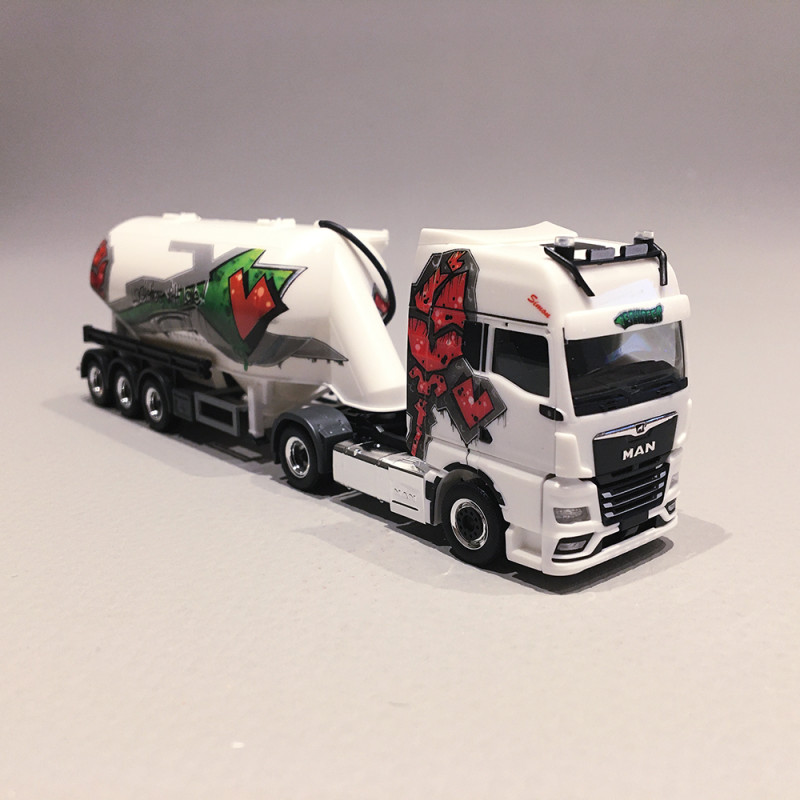 MAN TGX GX + Semi-remorque Buck International Transporte - Herpa 1/87 - Neuf