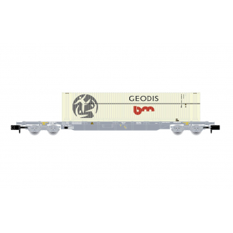 Wagon porte conteneur Sgss, "Geodis", F-Nova, Sncf, Ep V - ARNOLD HN6649 - N  1/160