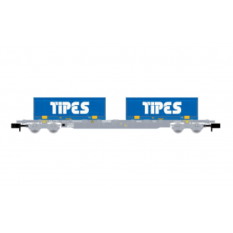Wagon porte conteneurs Sgss, "TIPES", Novatrans / Sncf, Ep V - ARNOLD HN6650 - N  1/160