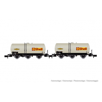 2 wagons citerne à 3 essieux, "SHELL", Sncf, Ep IV - ARNOLD HN6609 - N  1/160