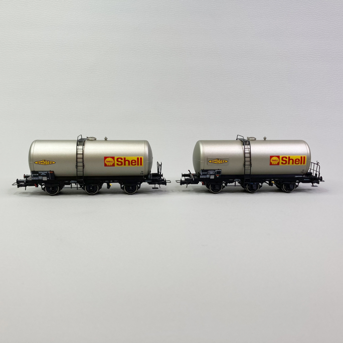 2 wagons citerne à 3 essieux "Simotra Shell", Sncf, Ep IV - JOUEF HJ6223 - HO 1/87