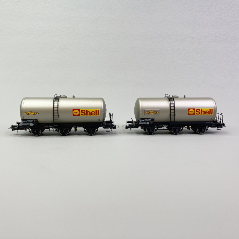 2 wagons citerne à 3 essieux "Simotra Shell", Sncf, Ep IV - JOUEF HJ6223 - HO 1/87