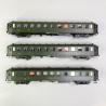 3 voitures Bacalan, Buffet B3r et 2CL, B11 de la SNCF, Ep IIIb - REE VB371 - HO 1/87