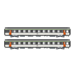 2 voitures corail VTu B11rtu + B11tu, logo encadré, Sncf,  Ep IV - Lsmodels 41213- HO 1/87