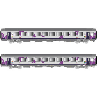 2 voitures VTu B11tu, logo Carmillon, Haute Normandie, Sncf,  Ep VI - Lsmodels 41212- HO 1/87