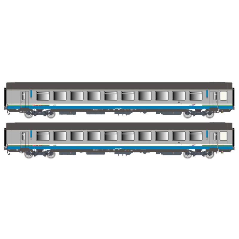 2 voitures VTu B10tux, logo Casquette, Rhône Alpes, Sncf, Ep V - Lsmodels 41217- HO 1/87 2 voitures VTu B10tux, logo Casquette, Rhône Alpes, Sncf, Ep V - Lsmodels 41217- HO 1/87