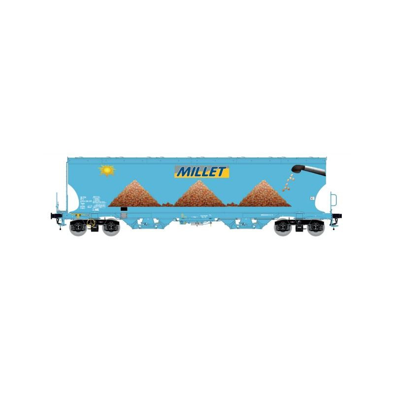 Wagon trémie Tagnpps, nouveau logo, avec soleil, Millet, Ep VI - Lsmodels 30588 - HO 1/87 Wagon trémie Tagnpps, nouveau logo, avec soleil, Millet, Ep VI - Lsmodels 30588 - HO 1/87