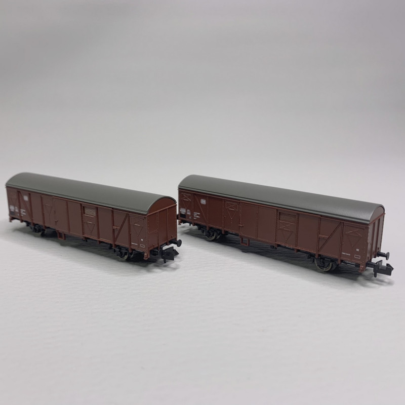 2 wagons couverts Gbs 252, DB, Ep IV - FLEISCHMANN 831514 - N 1/160