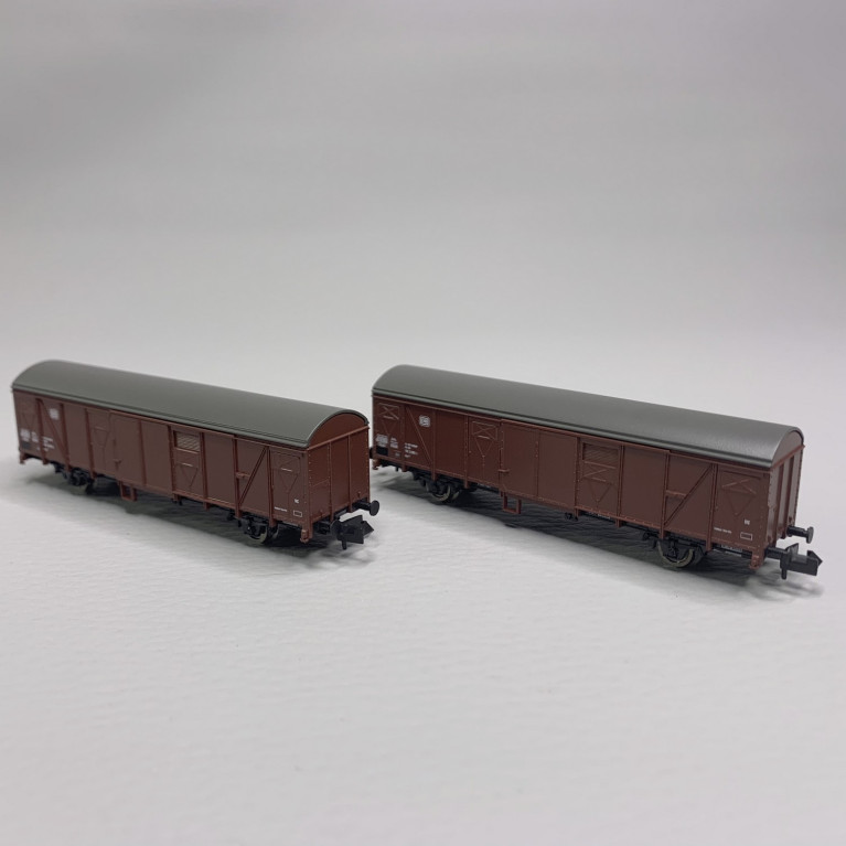 2 wagons couverts Gbs 252, DB, Ep IV - FLEISCHMANN 831514 - N 1/160