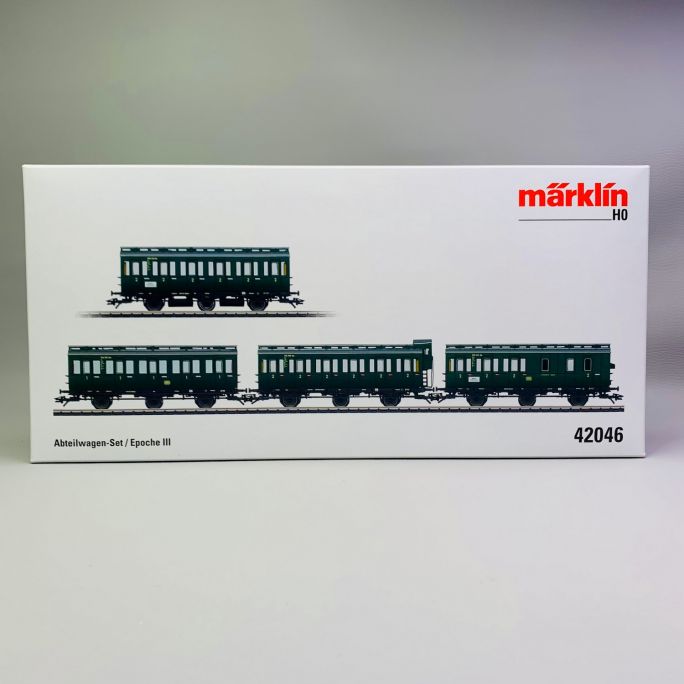 Coffret de 4 voitures voyageurs, DB, Ep III - MARKLIN 42046 - HO 1/87