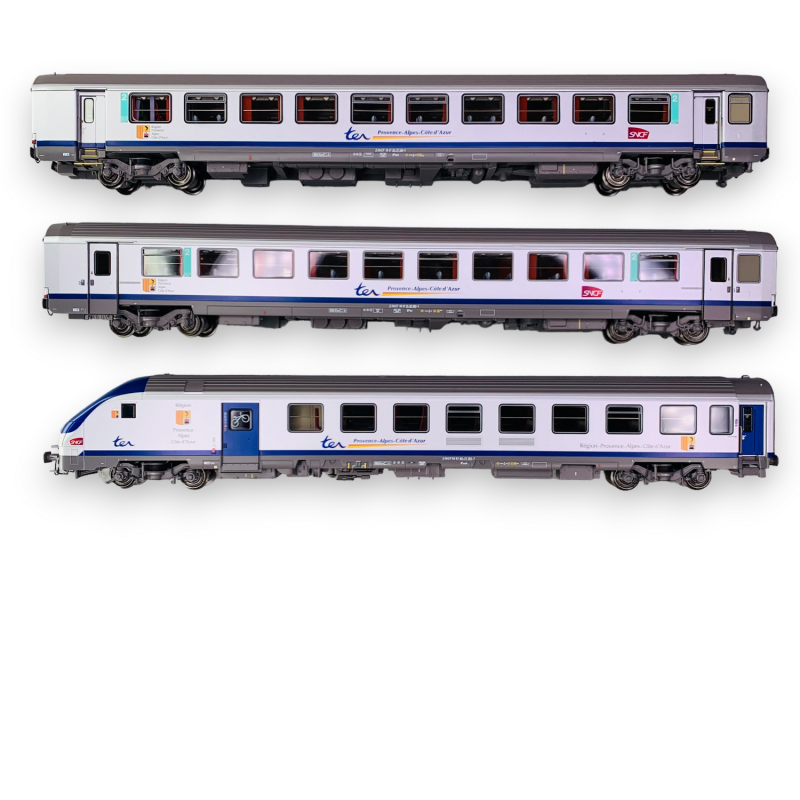 Rame de 3 voitures livrée TER PACA, SNCF, EP VI - LSMODELS 41234DC - HO 1/87