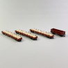 Convoi 4 wagons transport de ballast, DR , Ep IV - FLEISCHMANN 6660013 - N 1/160