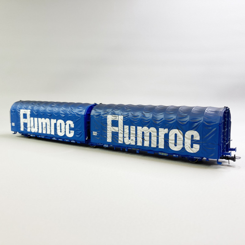 Wagon bâché double Lailps 3 essieux "FLUMROC", Sncf, Ep IV - JOUEF HJ6238 - HO 1/87