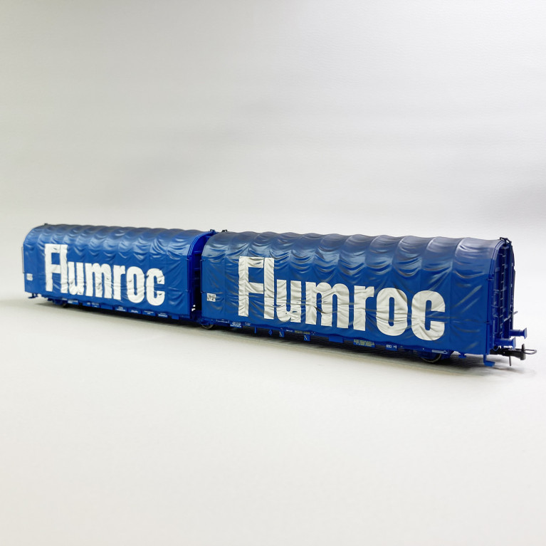 Wagon bâché double Lailps 3 essieux "FLUMROC", Sncf, Ep IV - JOUEF HJ6238 - HO 1/87