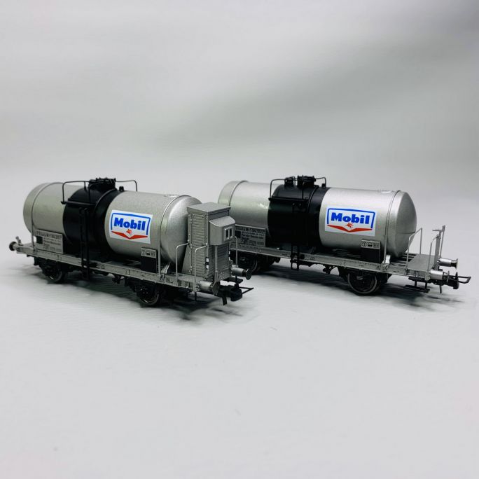 2 Wagons citernes "Mobil", FS, Ep III - RIVAROSSI HR6607 - HO 1/87