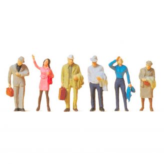 6 Figurines - Passager en attente - PREISER 14088 - HO 1/87