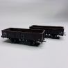 Set de 2 wagons tombereau ex-PLM 4 portes brun wagon, Sncf Ep III - REE WB819 - HO 1/87