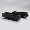 Set de 2 wagons tombereau ex-PLM 4 portes brun wagon, Sncf Ep III - REE WB819 - HO 1/87