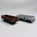 Set de 2 wagons tombereau PLM 4 portes tôlés brun 530 et gris PLM, Sncf Ep III - REE WB817 - HO 1/87