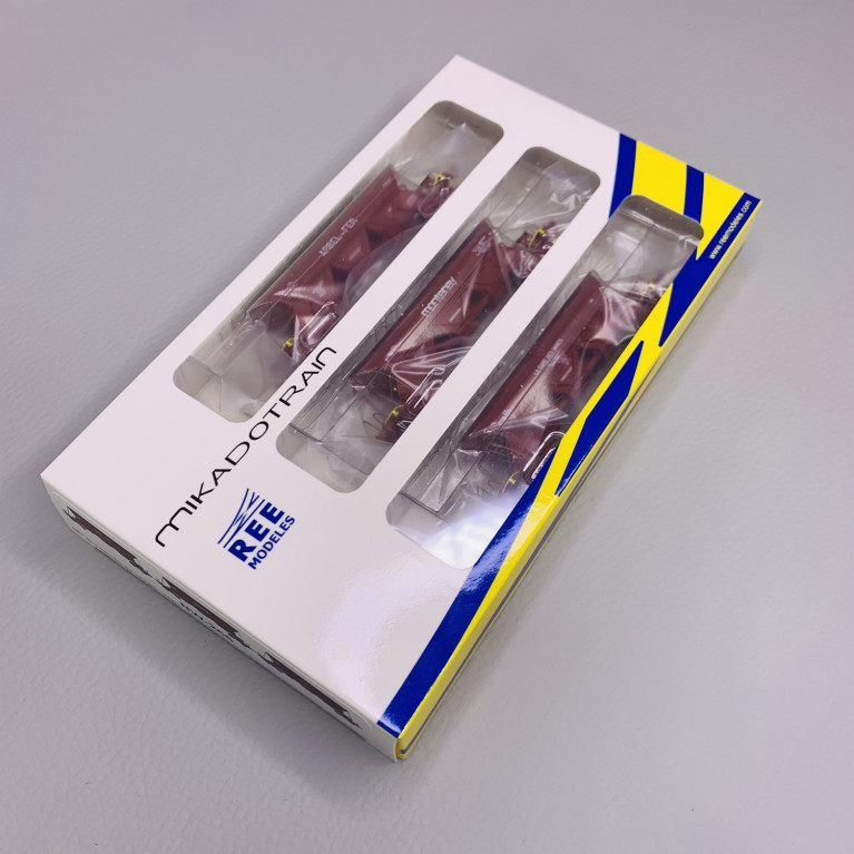 Coffret de 3 wagons trémie EX "ARBEL-FER / MONTENAY / LA GARE DES MINES", Ep. IV - SNCF - REE NW266 - N-1/160