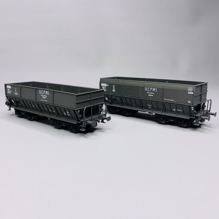 2 wagons trémies FAL, DM + DM, "U.C.P.M.I", Sncf, Ep V - Lsmodels 31107 - HO 1/87