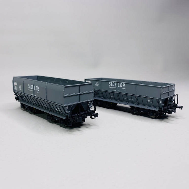 2 wagons trémies FAL, DM + DMH, "Sidelor", Sncf, Ep III - Lsmodels 31101 - HO 1/87