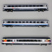 3 voitures voyageurs Eurocity EC7, SBB CFF, Ep VI - ROCO 74022- HO 1/87