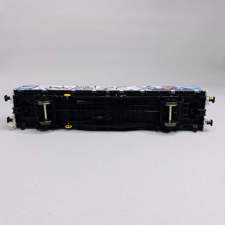 Wagon à parois coulissantes Hbbillns avec graffitis, CFF , Ep VI - ALBERT MODELL 245035 - HO 1/87