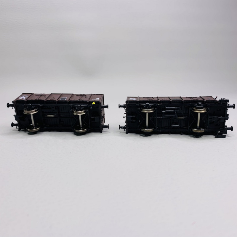 Set 2 wagons tombereau OCEM 19 T7/Twf, SNCF, Ep III - REE WB832 - HO 1/87