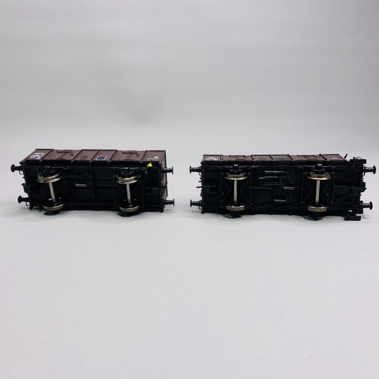 Set 2 wagons tombereau OCEM 19 T7/Twf, SNCF, Ep III - REE WB832 - HO 1/87