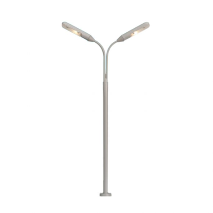 Double lampadaire sur pied avec éclairage à led - BRAWA 84016 - HO-1/87