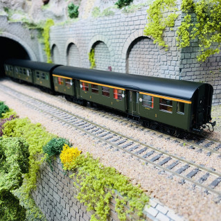 2 voitures Romilly, Atmyp + Btmyp, SNCF, Ep III - EPM 413304 - HO 1/87