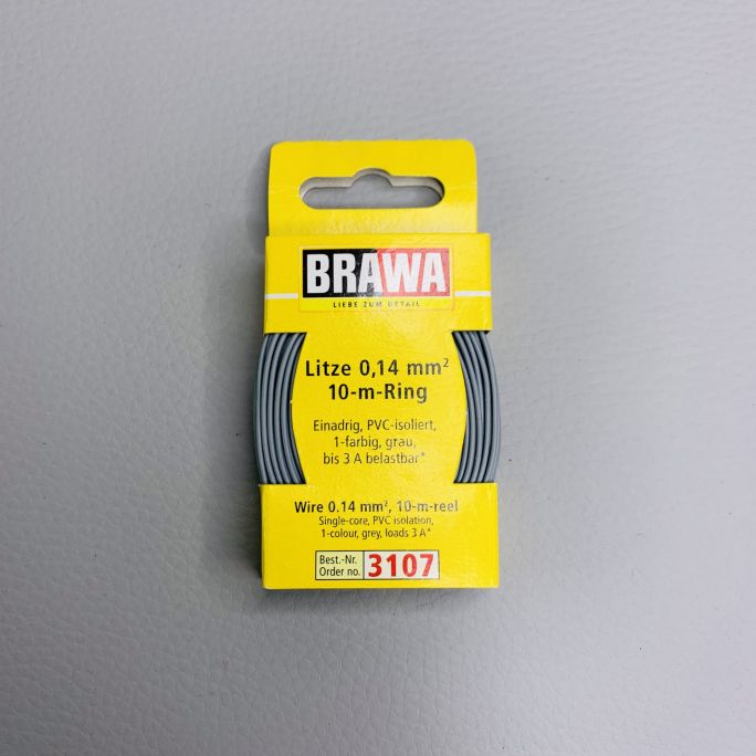Câble 0,14 mm², Gris, 10 m - BRAWA 3107