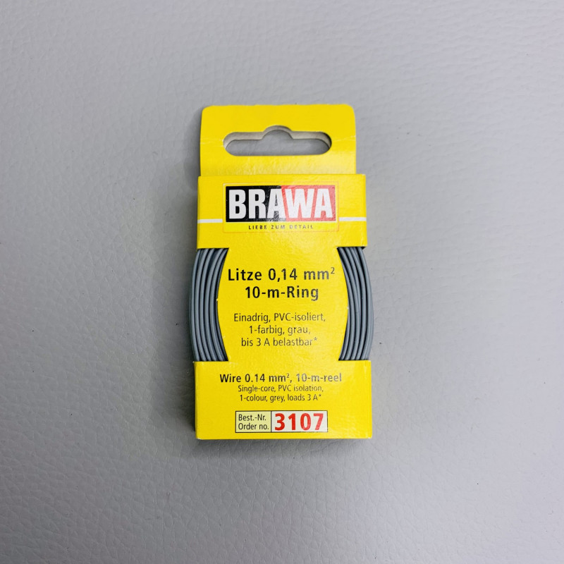 Câble 0,14 mm², Gris, 10 m - BRAWA 3107