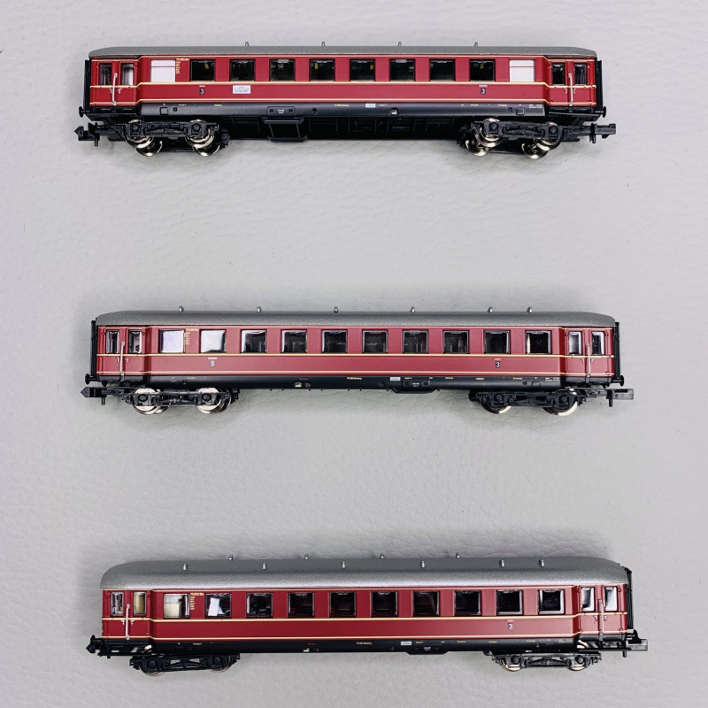 Coffret de 3 voitures "Les voitures rouges de Bamberg" partie 1, DB, Ep III - MINITRIX 15405 - N 1/160