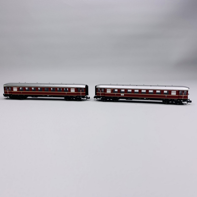 Coffret de 2 voitures "Les voitures rouges de Bamberg" partie 2, DB, Ep III - MINITRIX 15406 - N 1/160