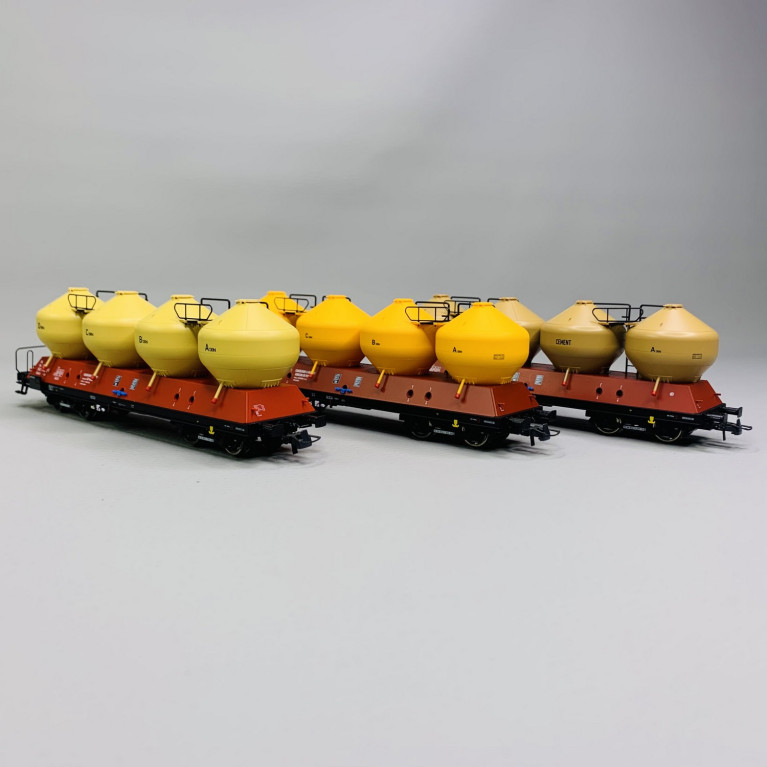 3 wagons silos Uacs/Raj, CSD, Ep IV - ROCO 77004 - HO 1/87