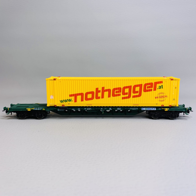 Wagon porte conteneurs Sgnss "Nothegger", CEMAT, Ep VI - RIVAROSSI HR6613 - HO 1/87