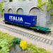 Wagon porte conteneurs Sgns "Italia Forza Azzurri", FS CEMAT, Ep V - VI - RIVAROSSI HR6617 - HO 1/87