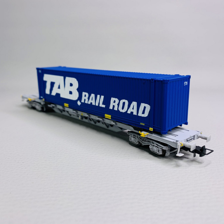 Wagon porte conteneurs Sgnss "Tab Rail Road", Sncf, Ep V - JOUEF HJ6262 - HO 1/87