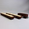 3 wagons marchandises transport de sable type Res, DR, ROCO 77041