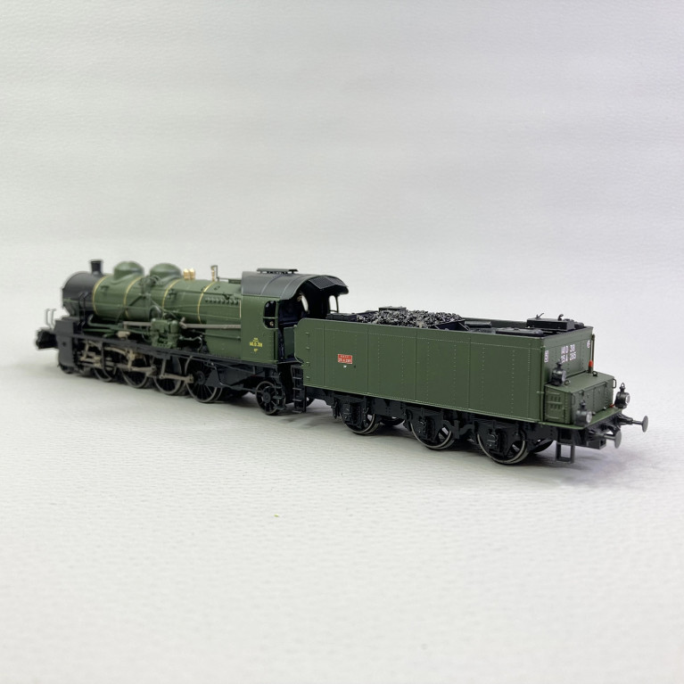 Locomotive vapeur 141 D 318, dépôt Badan, Sncf Ep III - REE MB-160- HO 1/87