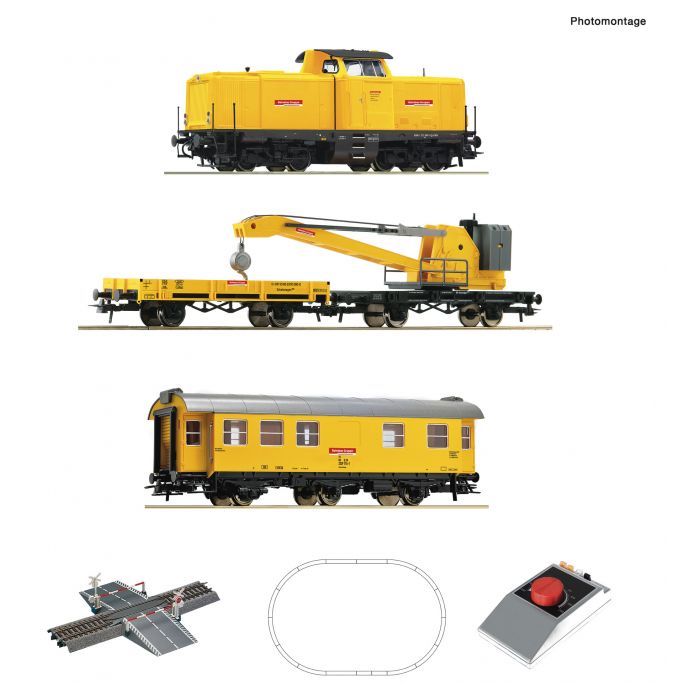 Coffret de démarrage analogique : Locomotive diesel série 212 avec train-grue, DB AG, Ep VI - ROCO 5100002 - HO 1/87