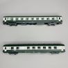 2 voitures DEV AO 2CL, U59 B9 (ex A9), logo nouille, Sncf, Ep IV et V - JOUEF HJ4182 - HO 1/87