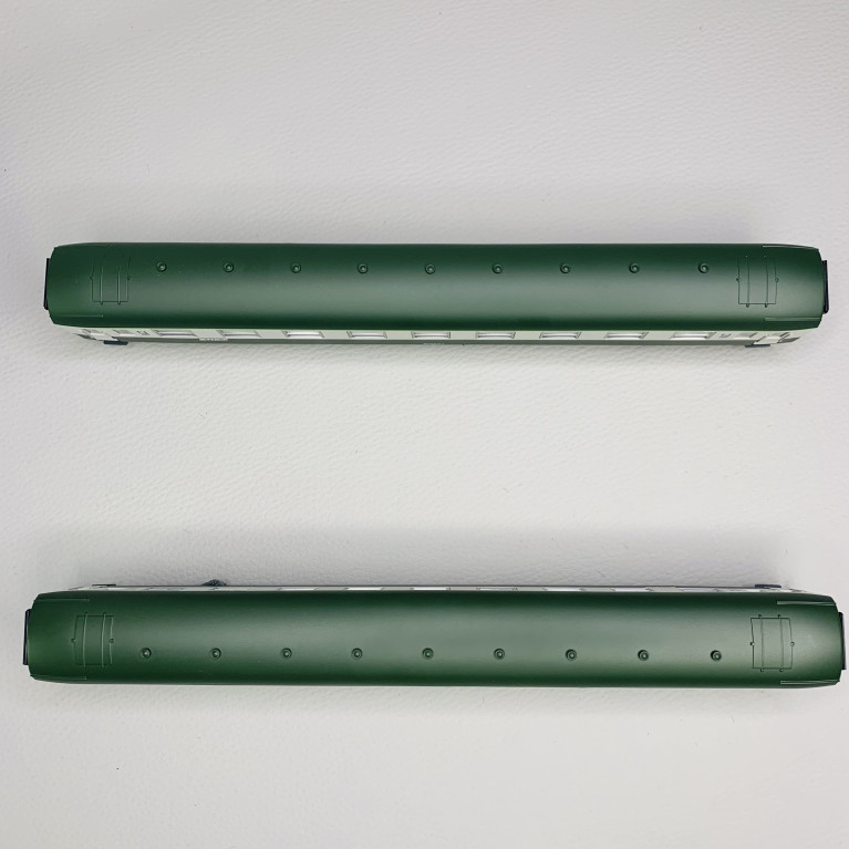 2 voitures DEV AO 2CL, U59 B9 (ex A9), logo nouille, Sncf, Ep IV et V - JOUEF HJ4182 - HO 1/87