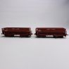 2 wagons trémies FAL, DM + DM, "Cockerill SA usine de Rehon", Sncf, Ep IV - Lsmodels 31114 - HO 1/87