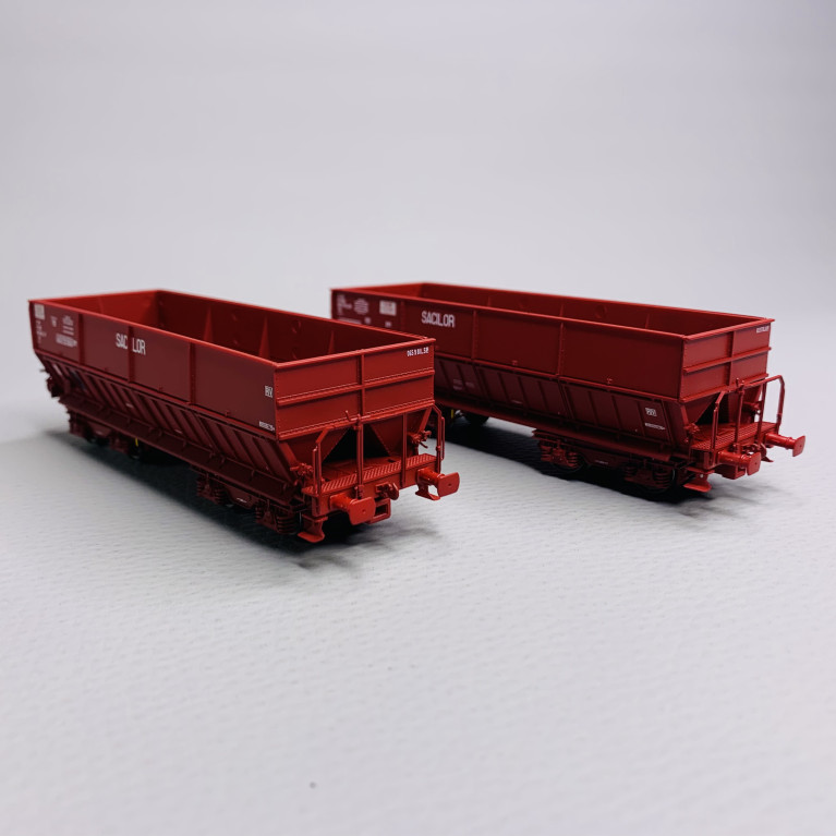 2 wagons minéraliers DM "SACILOR", Sncf, Ep IV - Lsmodels 31113 - HO 1/87