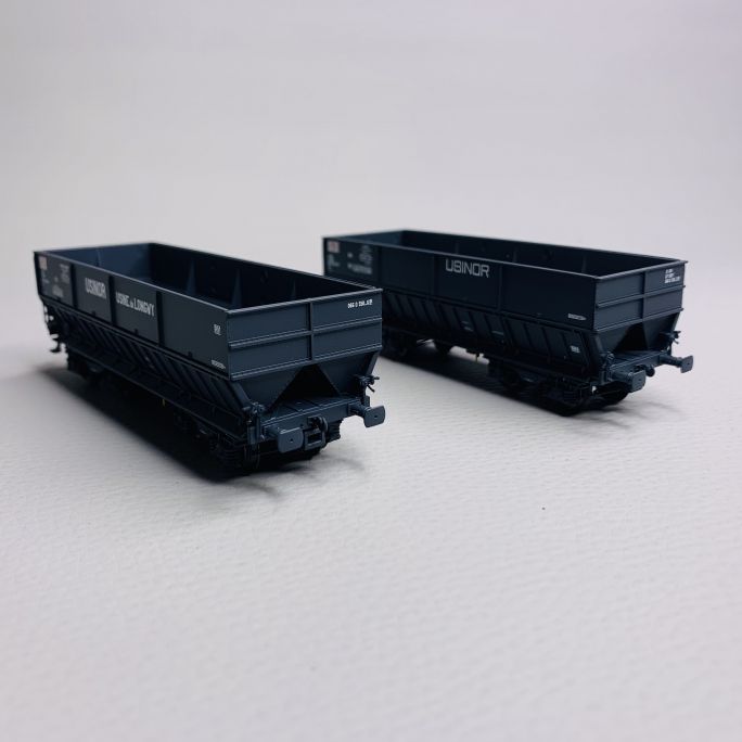 2 wagons minéraliers DM "USINOR", Sncf, Ep IV - Lsmodels 31112 - HO 1/87