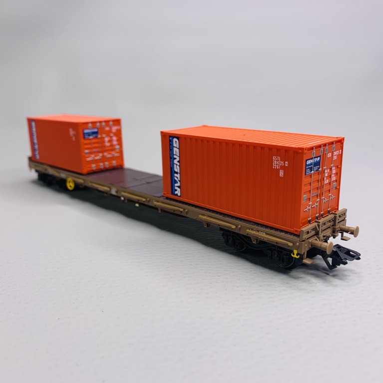 Wagon porte-conteneurs Rs, DSB, Ep V - MARKLIN 47157 - HO 1/87